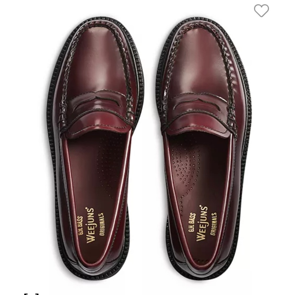 G. H. Bass Original Whitney Super Lug Loafers Wine Size 8